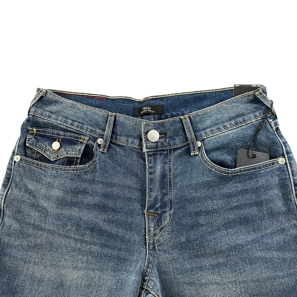True Religion Billy Flap Bootcut Jeans Mens 29x33.5 Blue Relaxed Denim NEW